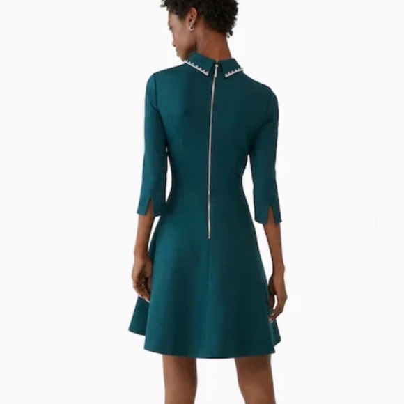 Kate Spade Green Diamanté Collar Dress. NWT - Picture 6 of 13